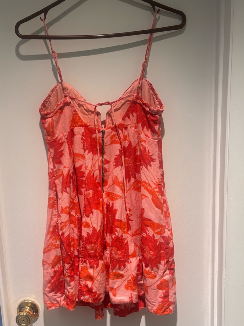 Free People Pink Mini Dress with Red Floral Print - Picture 3 of 5